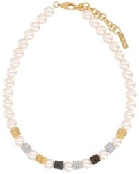 Moschino - Pearl Necklace Zamac Necklaces - Lyst