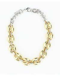 Rabanne - Two-toned Chain-linked Necklace - Lyst