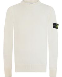 Stone Island - Crew Neck Sweater Virgin Wool Sweatshirts - Lyst