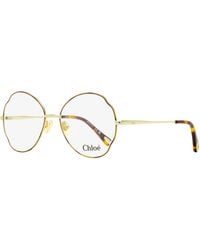 Chloé - Chloe Scalloped Oval Eyeglasses Ch0097O 004 Havana- 53Mm Metal/Plastic (Acetate) Sunglasses - Lyst