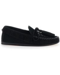 Isabel Marant - 'Fitza' Loafers With Fringed Details And Front Bow - Lyst