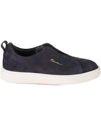 Santoni - Lace-Less Logo Sided Sneakers - Lyst