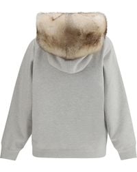 Prada - Hoodie Features A Hood Lined - Lyst