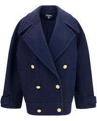 Balmain - Double-Breasted Wool Coat With Buttons - Lyst