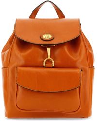 The Bridge - Orange Leather Story Backpack - Lyst