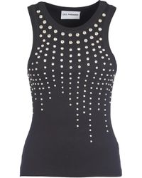 Des Phemmes - Crystal Embellished Knit Tank Top - Lyst