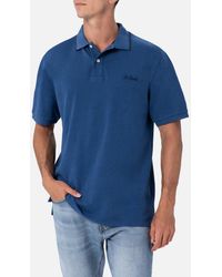 Mc2 Saint Barth - Denim Cotton Piquet Polo Shirt Beverly Hills - Lyst