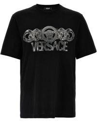 Versace - T-Shirt With Printed Logo - Lyst