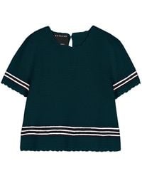 B.B. Wallace - Top Turrel Rayures Contrastantes Laine Vert Foncé Multicolore - Lyst
