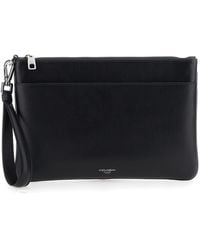 Dolce & Gabbana - Clutch With Removable Wrist Strap And Logo Lettering On The Front - Lyst