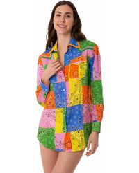 Mc2 Saint Barth - Multicolour Bandanna Print Linen Shirt - Lyst
