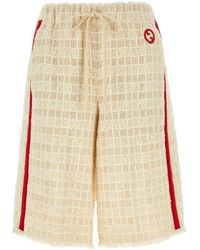 Gucci - Sand Tweed Bermuda Shorts - Lyst