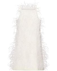 Pinko - Short Dress With Feathers - Lyst