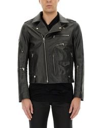 Rick Owens - Leather Jacket With Cotton And Cupro Lining - Lyst