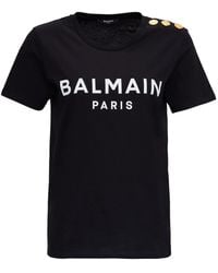 Balmain - Flocked Paris T-shirt - Lyst