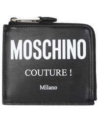 Moschino - Square Wallet With Leather Logo - Lyst