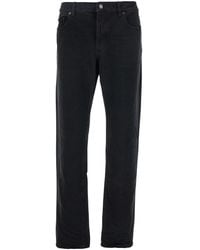 Saint Laurent - Five Pocket Jeans With Logo Patch On The Back - Lyst