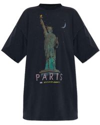 Balenciaga - Paris Liberty Crewneck T-Shirt Dress - Lyst