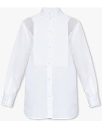 Burberry - Lace Trim Shirt - Lyst