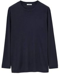 Lemaire - Long Sleeve Silk T-Shirt - Lyst