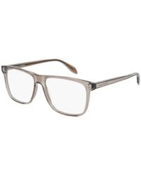 McQueen - Eyeglasses Square Full Rim, Transparent Frame And Clear Demo Lenses Lens Am0247O002 - Lyst