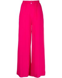 Semicouture - Raspberry Pink Silk Blend Trousers - Lyst