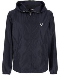 Valentino - Jacket With Vlogo Detail Polyamide Coat - Lyst