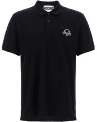 Moschino - Cotton Polo With Embroidered Logo - Lyst