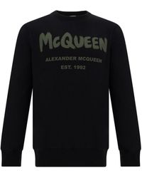 Alexander McQueen - Graffiti Logo-print Cotton-jersey Sweatshirt - Lyst