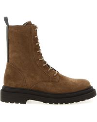 Brunello Cucinelli - Ankle Boots With Monil Detail On The Rear And Side Zip Closure - Lyst