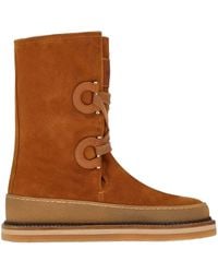 Ferragamo - Calf-Length Suede Boots - Lyst