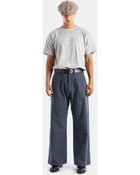 TAIGA TAKAHASHI - Wide-Leg Cotton Work Trousers Charcoal - Lyst