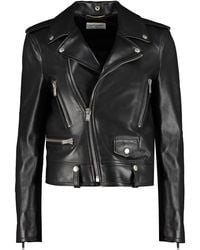 Saint Laurent - Leather Biker Jacket - Lyst