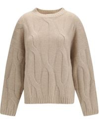 Allude - Cashmere And Silk Sweater With Voluminous Sleeves Kashmir/Capra Hircus - Lyst