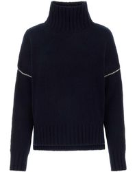 Woolrich - Midnight Blue Wool Sweater - Lyst
