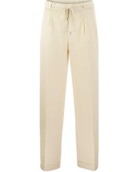 Peserico - Cotton And Linen Trousers - Lyst