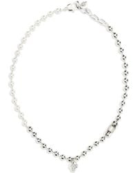 McQueen - Pearl Skull Necklace Brass Necklaces - Lyst