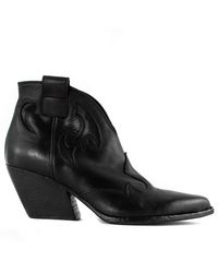 Elena Iachi - Leather Texan Ankle Boots - Lyst