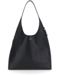 COACH - 'brooklyn Large' Black Shoulder Bag With Logo Lettering On The Front In Leather Woman - Lyst