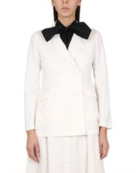 Aspesi - Double-Breasted Jacket With Peaked Lapels - Lyst