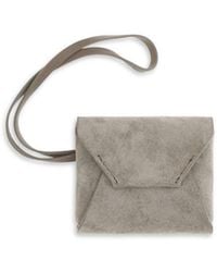 Brunello Cucinelli - Gray Calf Leather Bos Taurus Keychain - Lyst