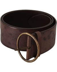 Dolce & Gabbana - Elegant Dark Leather Belt With Logo Buckle - Lyst