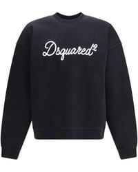 DSquared² - Cotton Crewneck Sweatshirt With Logo - Lyst
