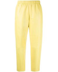 DROMe Leather jogger Trousers - Yellow