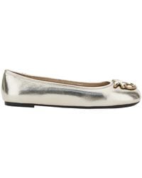 Pinko - 'Gioia 03' Metallic Ballet Shoes With Love Birds Diamond Cut Logo - Lyst