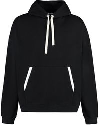 Palm Angels - Cotton Hoodie With Ribbed Hem Jumpers - Lyst