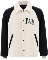 Palm Angels - Wool Varsity Jacket With Embroidery - Lyst