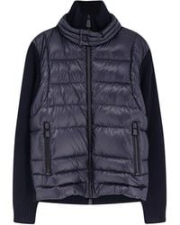 Moncler - Wool Blend Jacket With Logo Detail - Lyst