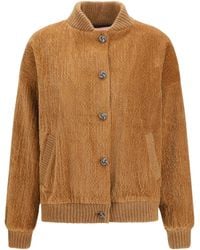 Kristina Ti - Corduroy Jacket With Embellished Button Closure Cotton; Modal; Spandex - Lyst