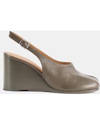 Maison Margiela - Tabi Wedge Slingbacks Nappa Leather Heels - Lyst